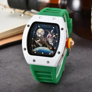 Men's personalized watch, space-style watch dial with hollow design and fashionable design.