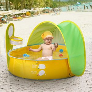 Składane dziecięce dzieci basen na świeżym powietrzu na plażę przeciwsłoneczne baseny do wanny z koszykiem z piłką 240521