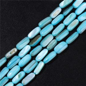 15x6mm lång randskalpärlor Point Stick Mother of Pearl Shell Slice Loose Pärlor för DIY -tillverkning av smycken halsband Tillbehör