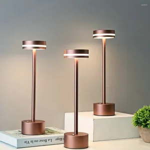 Table Lamps Metal LED Waterproof Rechargeable Lamp Touch Dimming Reading Light Living Room Restaurant Bar Decor Lighting