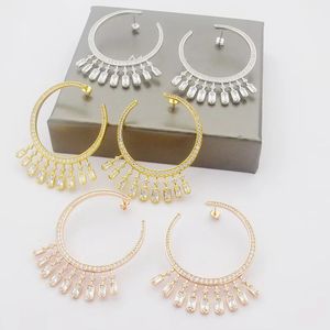 I 925 Silver Hoops örhängen för kvinnor Luxury Dinner 2024 Trender Fashion Jewelry Brides Gift Artiklar 240520
