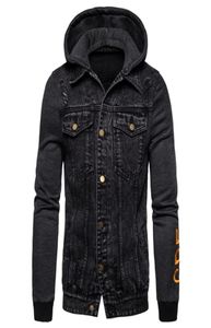2019 Neues Herbst Winter Hoodied Casual Style Jeans Jacke Männer Outwear Baumwolle Denim Mens Mäntel und Jacken C10013105489