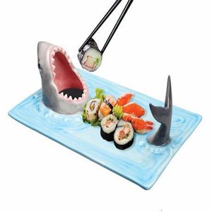 Japanese Internet Celebrity Beach Shark Plate Dumpling Plate Dining Table Kök Decoration Sushi Plate 240521