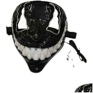 Imprezy maski na Halloween Bezprzewodowe maska ​​LED świecąca okropna śmieszna twarz maskarada festiwal cosplay dekoracja upuszcza dostawa home garde dh1wk
