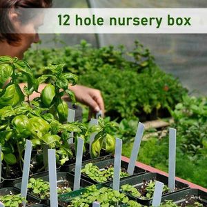 12 Cells Hole Plant Seeds Grow Box Gardening Sowing Tray Tools Plant Pots
