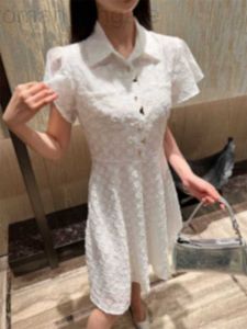 Basic & Casual Dresses designer 24 Summer Jacquard Small Flying Sleeves Dress Lightweight, Breathable, Commuter Light Luxury Hepburn Thin Style FNJ5