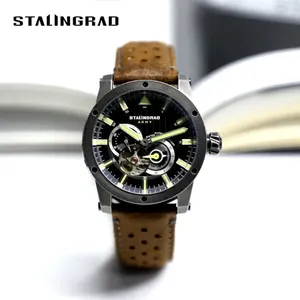 Wristwatches Stalingrad Tourbillon Watch For Men 43mm Sapphire Crystal Sport Steeldive Movement Mechanical Watches