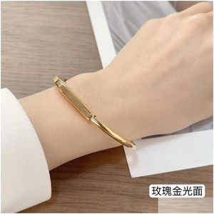 Braccialetti Charm Fashion Designer U-Shape Diamond Bangle Brand Lock Bracciale Sier 18K Rose Gold Crystal No for Women Gioielli con Veet OT8W2