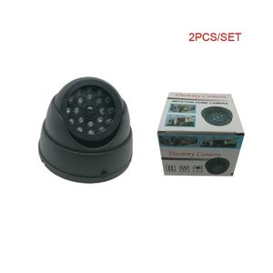 2st/set dummy kamera falsk kupolövervakning kamera hem säkerhet cctv kameror blinkande LED -ljus inomhus