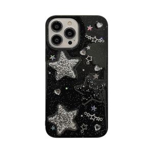 Блеск женские чехлы для телефона Оптовая прохладная звезда для iPhone 15 14 13 Bling Star Back Cover Case Case LYP169