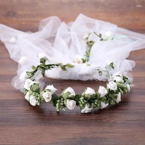Party Decoration Funpa Charming Bridal Veil Flower Wreath Decor Garland med bröllop Floral för pografi