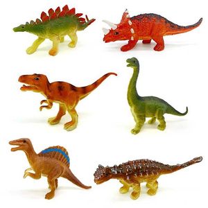 Новинка игры 6pcs/set Jurassic Dinosaur Toy Model Модель пластиковые моделируемые маленькие динозавры Tyrannosaurus Brachiosaurus Toys for Kids Рождественские подарки Y240521