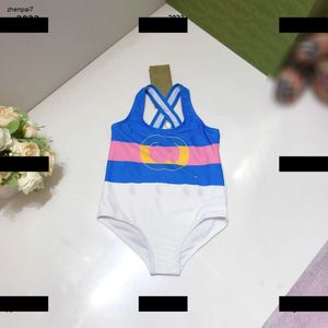 トップベビー服素敵な女の子水着デザイナーワンピース新しい到着キッドレター印刷ビーチ用品サイズ80-150 cm