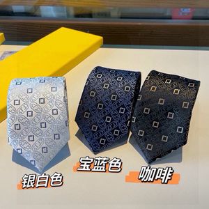 Designer Real Silk Ties High Quality Men Business Casual Tie Luxurys Brand Fashion Accessories Slim Slips Blue Mönster Tie Luxury Letters Cravat