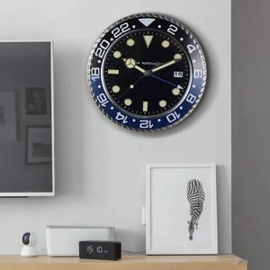34 -см роскошные творческие настенные часы современный металлический дизайн арт стены настенные часы Домашние большие цифровые люминесцентные оформления спальни часы 240517
