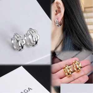 Hoop Huggie Stud Earings Designer Earrings For Woman Gold Earring Party Anniversary Gift High Polished Fashion Drop Delivery Jewelry Oth75