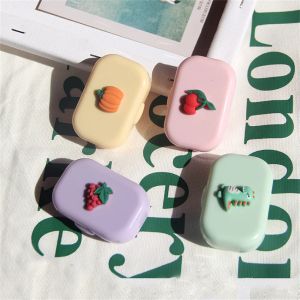 Mini Contact Lens Case With Mirror Candy Solid Color Women Portable Cute Square Lovely Eyes Contact Lens Container Box