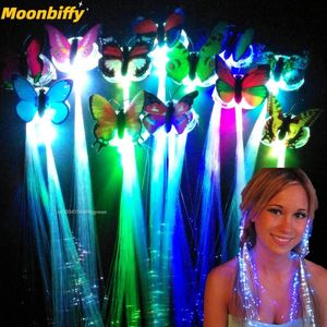 110 st glödhår Braid LED LUMINOUS Flower Clip Light Up Faryfly Bar Party Decoration Supplies In Dark Toy 240521
