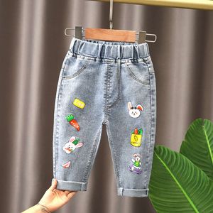 Roupa de menina para crianças da primavera Baby Loose Lined Jeans Troushers For Girls Cloths Children Outdoor All-Match calça jeans