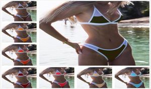 Women039s badkläder sexig brasiliansk bikini kvinnor solid mikro baddräkt mini biquini mesh bikinis lapptäcke baddräkt racer back8943474