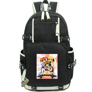 Magiczna dziewczyna liryczna nanoha plecak Mahou Shoujo Daypack Cartoon Cartoon Bag School Bag Print Rucksack Casual School Torebag Pack