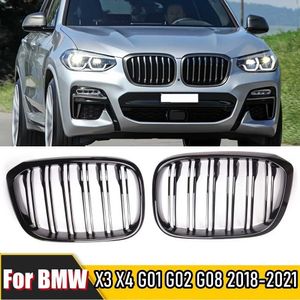 Andere Außenzubehör-Accessoires Front Nieren Kühlergrill für BMW X3 X4 G01 G02 G08 Single Line Gloss Black Stoßstange Renngrill 2018-2021 T240520