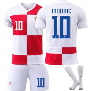 2024 Jersey de futebol da Copa da Europa Croácia Tamanho 10 Modric Football Jersey Men e Children's Set