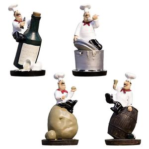 Statua szefa kuchni Śliczna żywica figurka mini ozdoby miniaturowe wiejskie domek kuchenny kawiarnia bar restauracyjna 240521