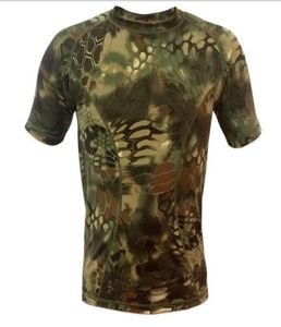 Szybka skóra Python Camuflage Tshirt Mężczyźni Kobiety na zewnątrz kamuflaż krótki rękaw mężczyźni oddychają Tshirt3073283