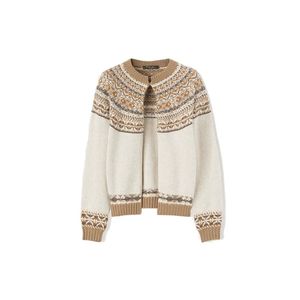 Women Sweaters Autumn and Winter loro Round Neck Cashmere Wool Knitted Cardigan Coat piana