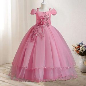 Teen Girl Bridesmaid Dresses for Wedding 12 14 Yrs Formal Evening Prom Long Gown Elegant Princess Birthday Party Appliques Dress