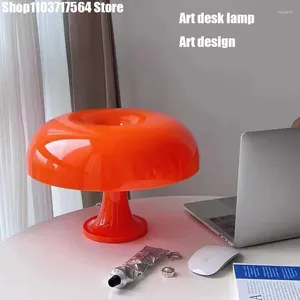 Bordslampor söta USB trådlös laddning Bedside Lamp Nordic Style Creative Mushroom Decorative Bedroom Atmosphere Bar