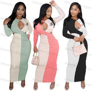 Designer women's casual dress sexy deep V-neck dress women's casual print slim pencil skirt