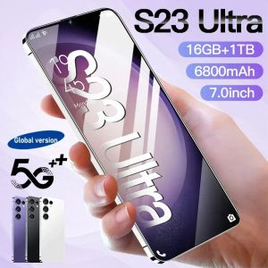 S23 Ultra Smartphone 5g 7.0 Inch Global Celular Android 13 Unlocked Mobile Phones HD Camera 16GB+1TB Telefone 6800mAh Cell Phone