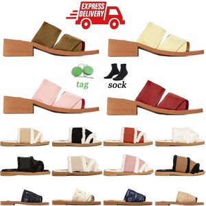 Donne di marca più recenti Woody Tote Shoes Platform Sliddes Designer Slifors Cedge in tela Fladrille Fashion Fashion Summer Beach High Teli 36-42