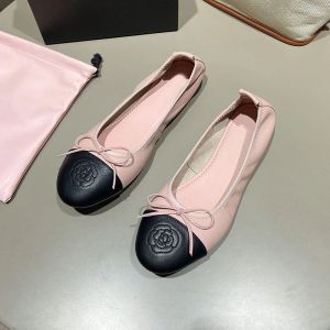 Women Flats Luxury Ballet Shoes Genuine Leather Soft Foldable Slip On Flats Office Work Shoes Embroidered Round Toe Casual Shoes