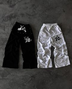 Y2k Gothic Joggpants Männer Retro Harajuku Stickerei Grafik Baggy Hosen High Street Punk Casual Drawess Weitbein Hosen 240510