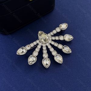 Desinger Brooch Womens Gems Flower Pin Luxury Diamonds Broochs Party Jewelry Gifts Fashion Clothing Decoration 925 Silver With Box High Quality -7