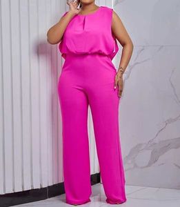 Kobiety Jumpsuits Rompers Elegancki damski kombinezon Otwarty tylne rękawy Topy szerokie nogi długie spodnie 2023 Nowy codzienny swobodny luźne kombinezony talia Y2K Y240521