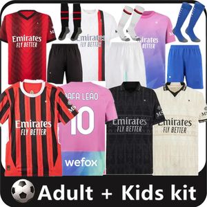 24 25 Fan Giroud Pulisic dla dorosłych koszulki piłkarskie 2024 2025 Milans Rebic Theo Reijnders Kessie de Ketelaere Rafa Leo Football Shirts Player Men Kit Kit Uniformi 16-4xl