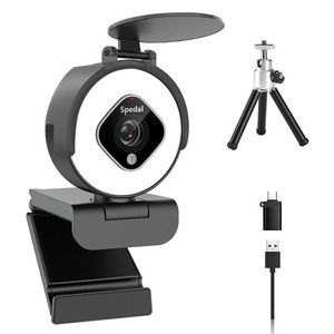 Webcams Speedal 962PRO HD 1080P 60FPS USB Ağ Kamerası Halka Işık Ağ Kamerası ve Mikrofon Gizlilik Kapağı PC/Dizüstü bilgisayar/MAC J240518 için uygun