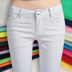 Calça feminina 21 cores roupas de doce damas estrentch jeans capris mulheres na cintura alta mana de lápis de terno feminino calças perneiras