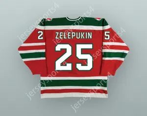 Custom Valeri Zelepukin 25 Utica Devils Red Hockey Jersey Top Stitched S-M-L-XL-XXL-3XL-4XL-5XL-6XL