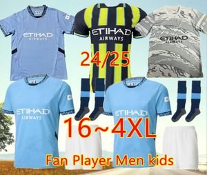 24 25 25 Wersja domowa 4xl 3xl Erling Ederson M koszulki piłkarskie Gvardiol de Bruyne Mans Cities Grealish Mahrez Foden Ferran 2023 2024 Koszulka piłkarska