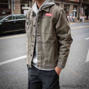 디자이너 재킷 슈퍼 메스 십대 남자 일본 작업복 재킷 한국 카모 노스 느슨한 청소년 블랙 데님 재킷 남자 캐주얼 탑 의류 206