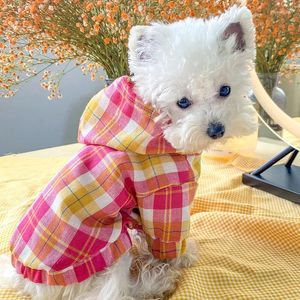 Abbigliamento per cani primavera estate giallo giallo viola reticolo con cappuccio con cappuccio per piccolo cucciolo abiti sportivi abbigliamento da esterno chihuahua orsacchiotto