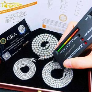 Sterling Sier VVS Moissanite Diamond Catena ghiacciata Catana a diamante Caina di diamanti Catene per uomini Neccpi