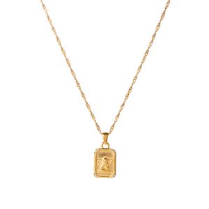 Дизайнерский французский винтажный ожерелье для женщин квадрат Ангел Ангел подвеска титановая сталь 18 тыс. Золотая вечеринка путешествия летние украшения бесплатная доставка