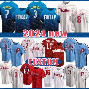 Nick Castellanos Baseball Jerseys Bryce Philadelphia Harper Trea Turner Phillies Brandon Marsh J.T. Realmuto Zack Wheeler Bryson Stott Aaron Nola Alec Bohm