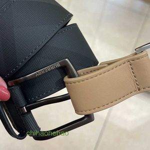 Designer Bborbaroy Belt Fashion Buckle äkta läder Mens Fashion Versatile Plaid Needle Buckle Belt 80653421